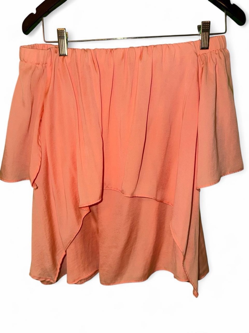 Coral Off Shoulder Layered Ruffle Blouse Women’s Medium